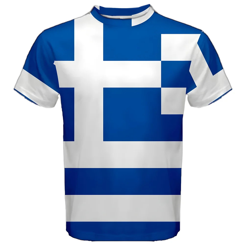 Greece Greek Flag Sublimated Sports Jersey Polyester Made By: Airo Sportswear Men's Blue Medium