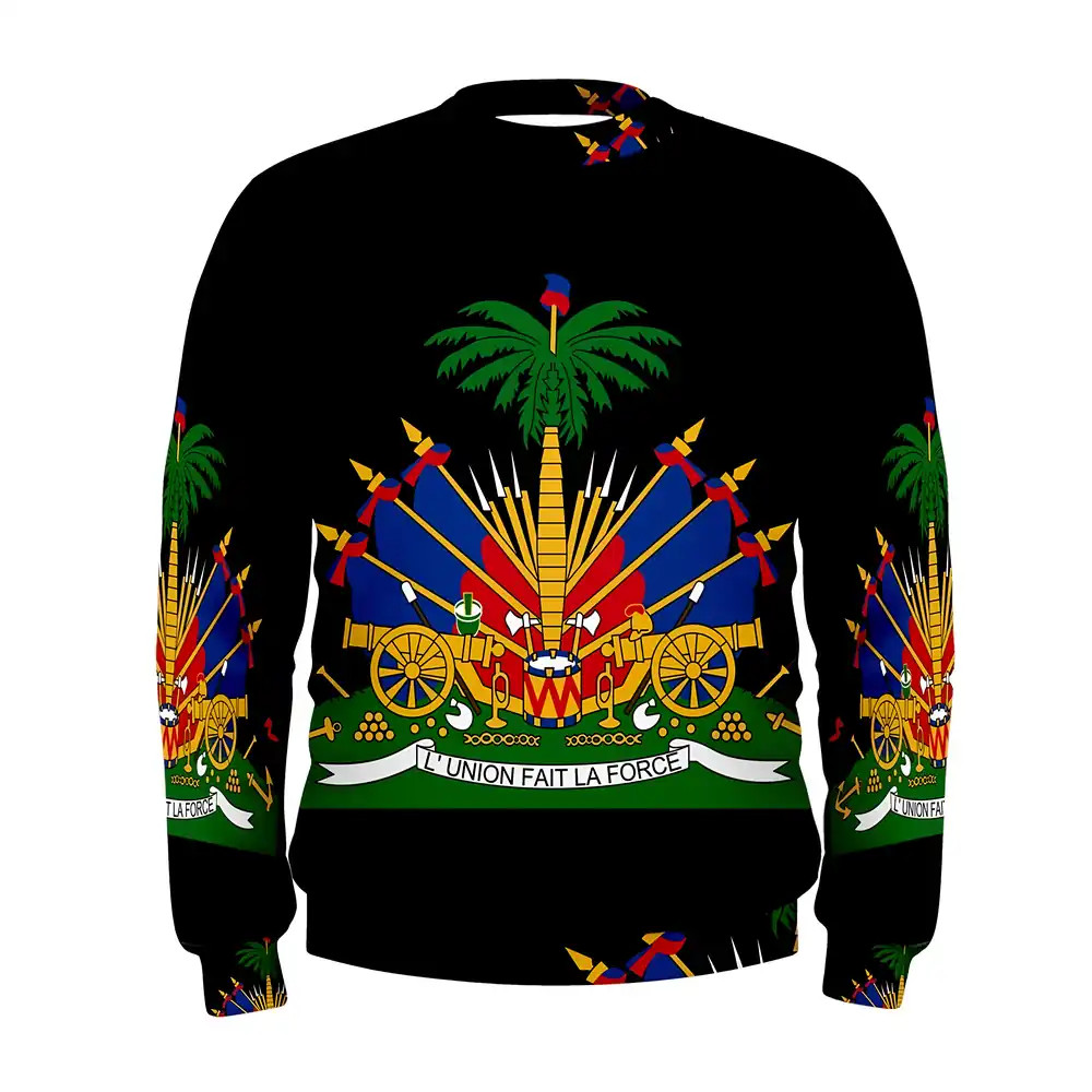 Click to view product details and reviews for Haiti Coat Of Arms Sublimated Sweatshirt. Click to view product details and reviews for Haiti Coat Of Arms Sublimated Sweatshirt.