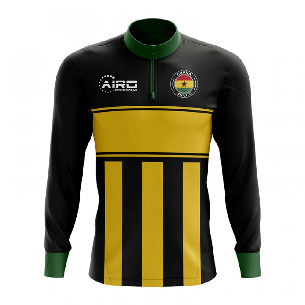 Click to view product details and reviews for Ghana Concept Football Half Zip Midlayer Top Black Yellow.