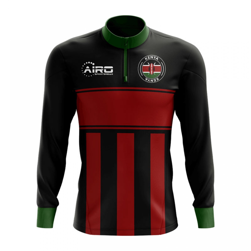 Click to view product details and reviews for Kenya Concept Football Half Zip Midlayer Top Black Red.