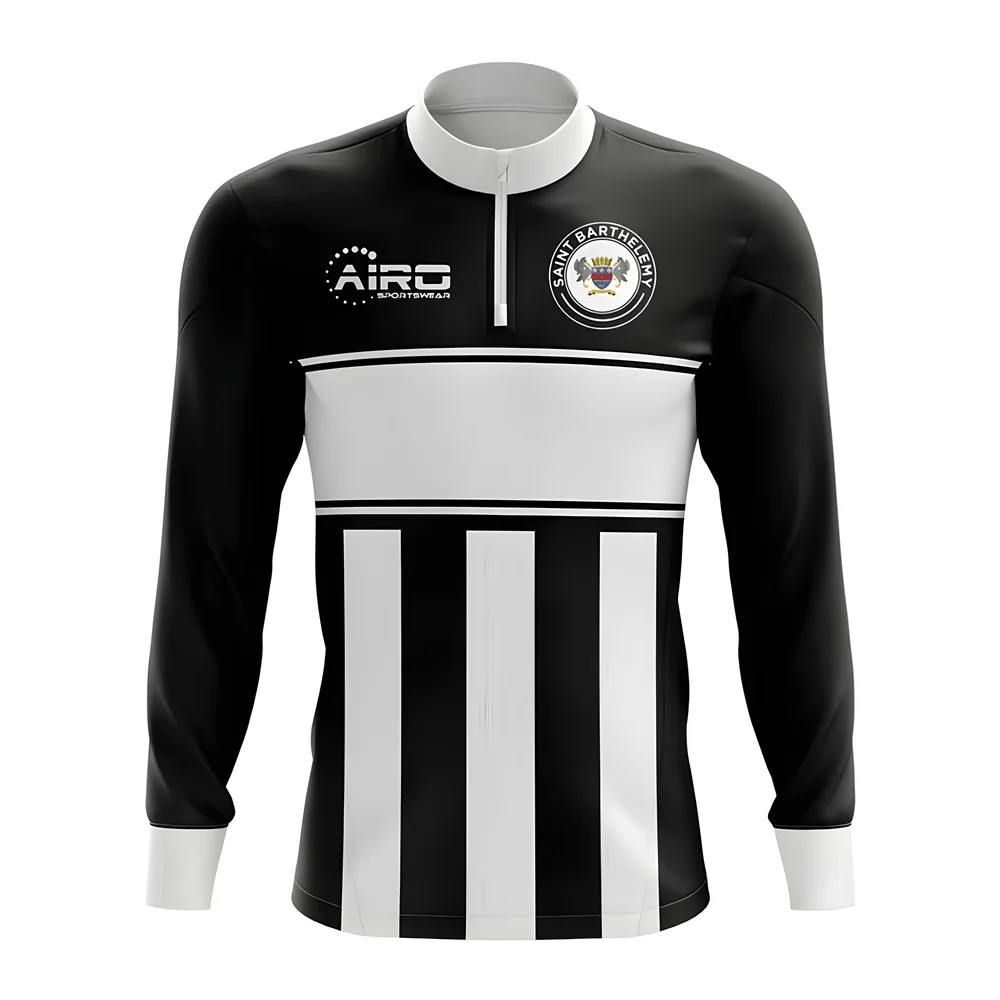 Click to view product details and reviews for Saint Barthelemyconcept Football Half Zip Midlayer Top Black White.
