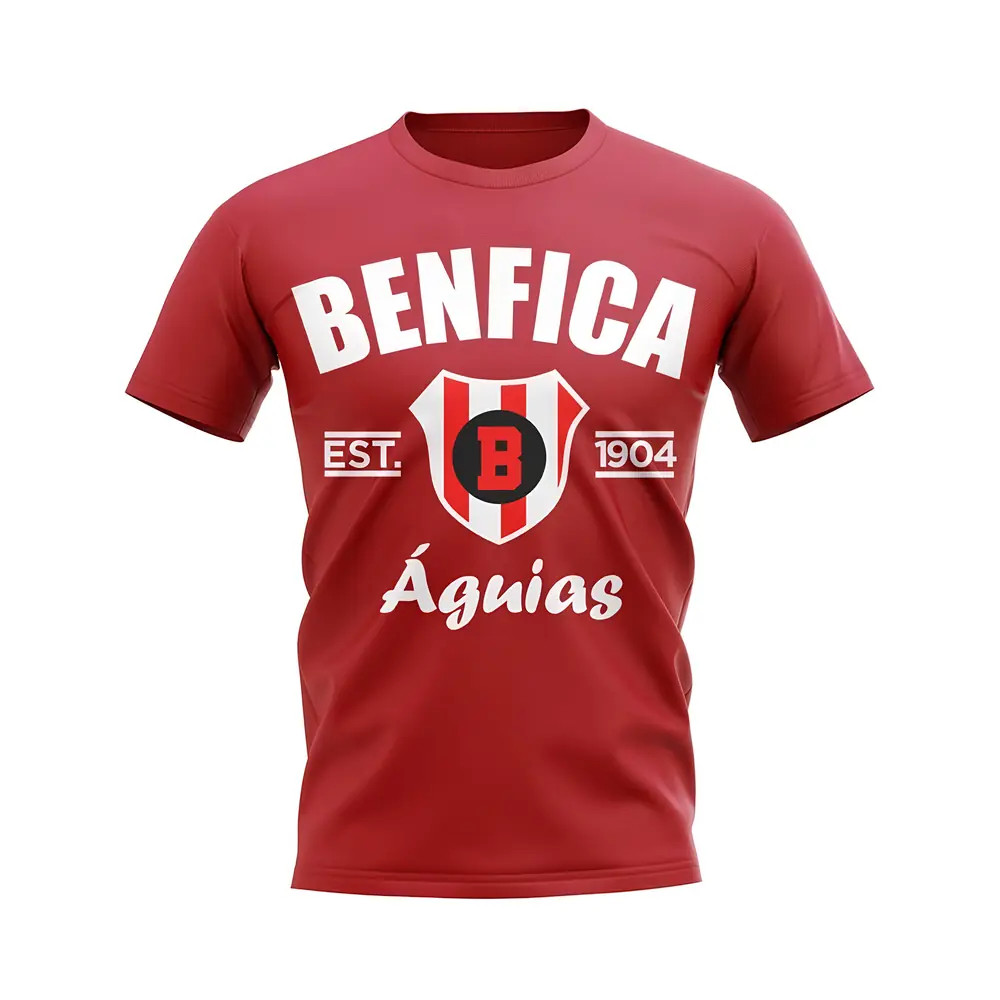 Benfica Established Football T-Shirt (Red) Polyester Uksoccershop Men's Red Extra Large