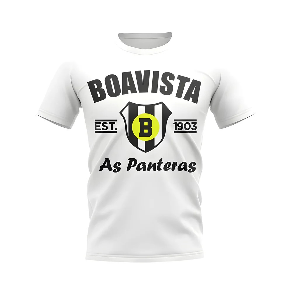 Boavista Established Football T-Shirt (White) Polyester Uksoccershop Men's White Small
