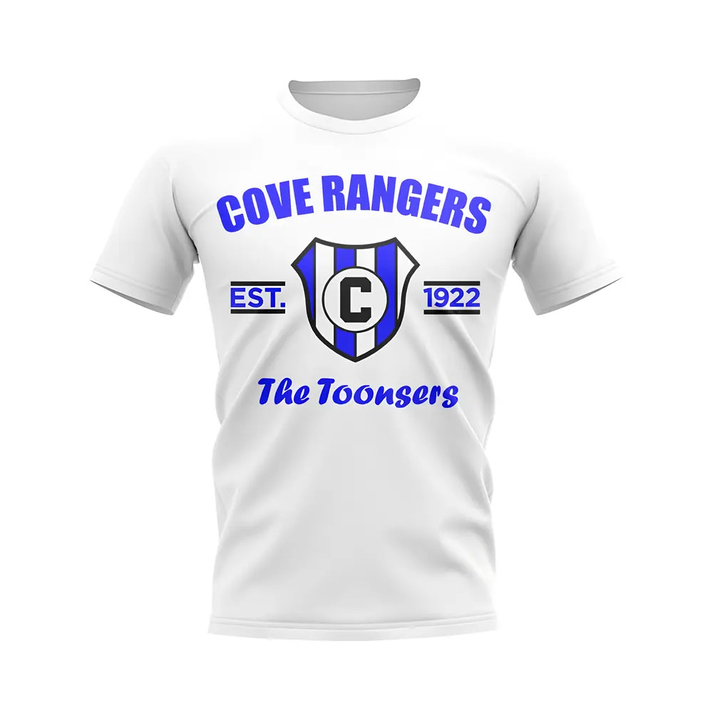 Cove Rangers Established Football T-Shirt (White) Polyester Uksoccershop Men's White Xxl