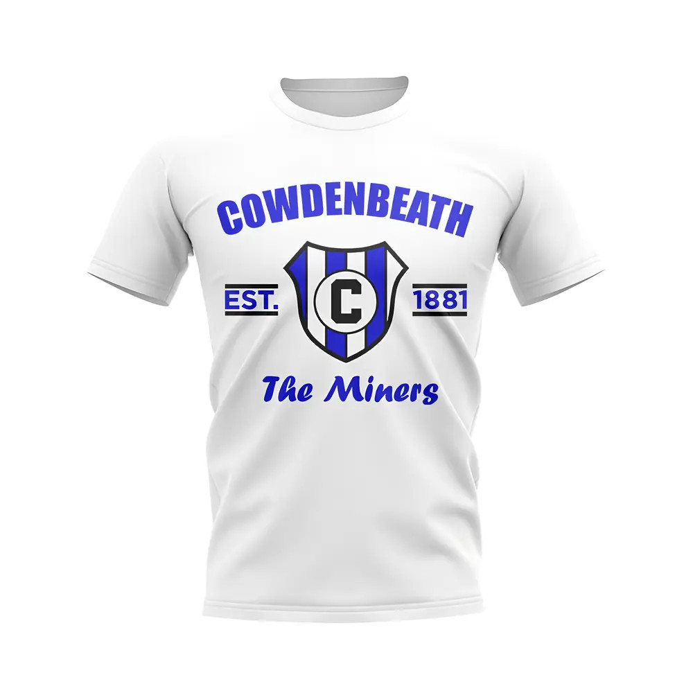 Cowdenbeath Established Football T-Shirt (White) Polyester Aston Villa Uksoccershop Men's White Xxl