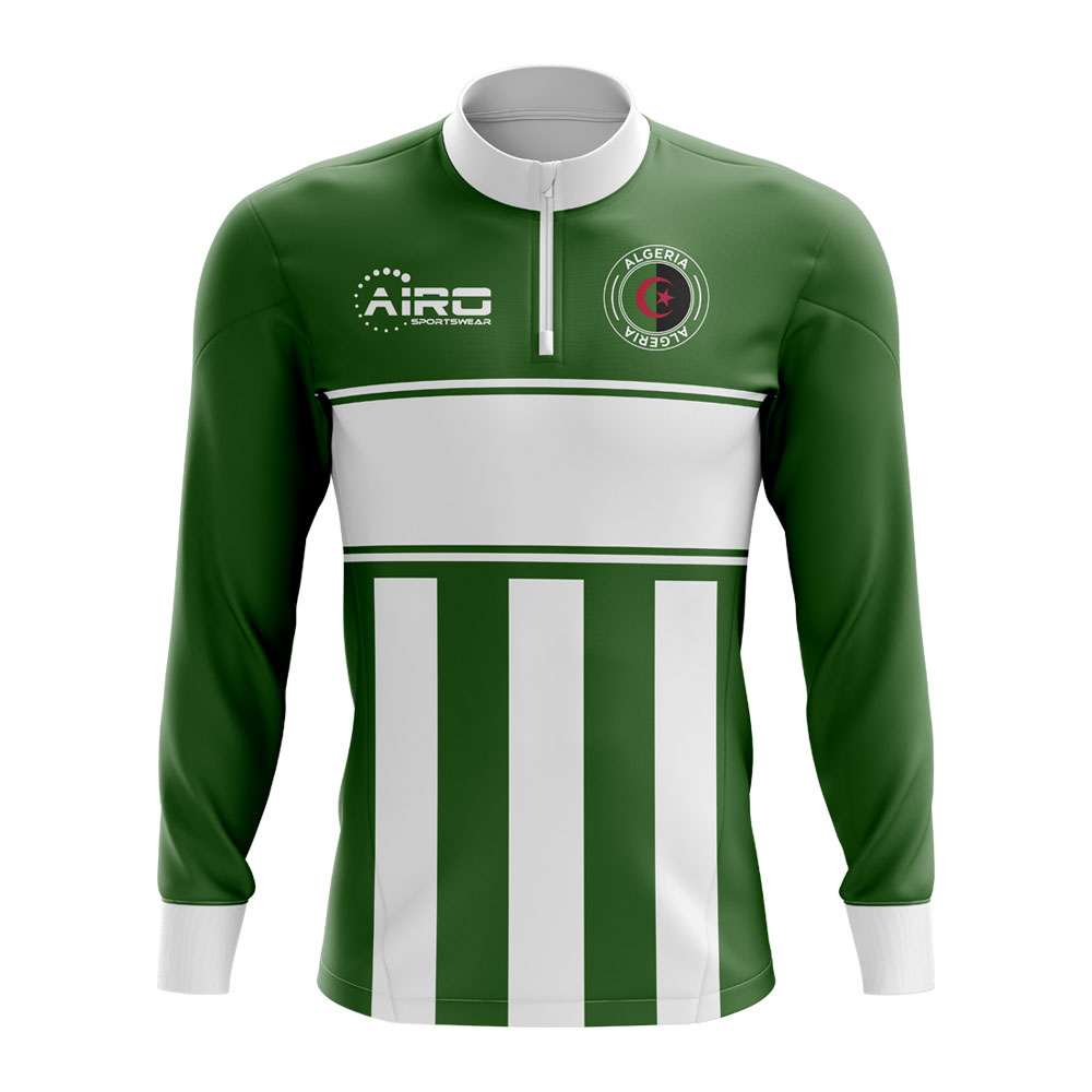 Algeria Concept Football Half Zip Midlayer Top Green White