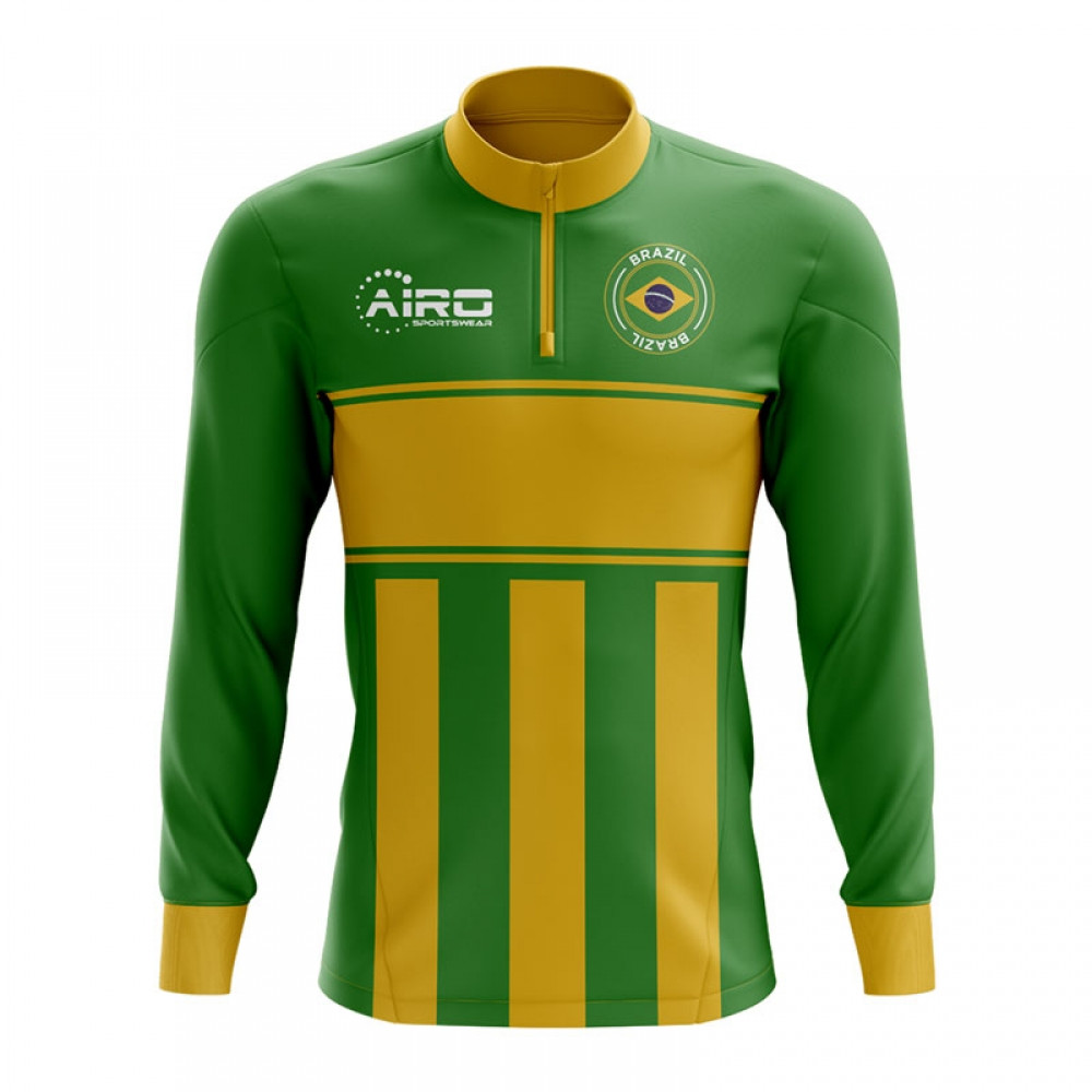 Click to view product details and reviews for Brazil Concept Football Half Zip Midlayer Top Green Yellow.