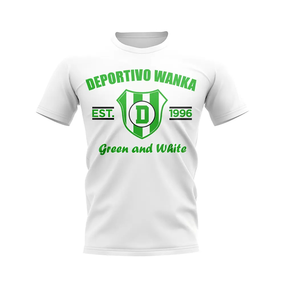 Deportivo Wanka Established Football T-Shirt (White) Polyester Uksoccershop Men's White Medium