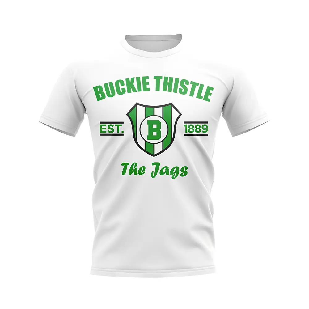 Buckie Thistle Established Football T-Shirt (White) Polyester Aston Villa Uksoccershop Men's White Large