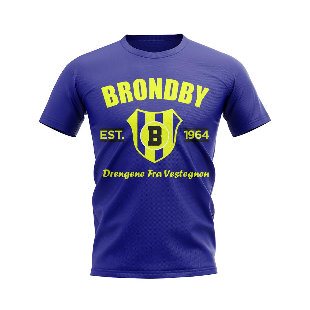 Brondby Established Football T Shirt Navy Brondby Established Football T Shirt Navy