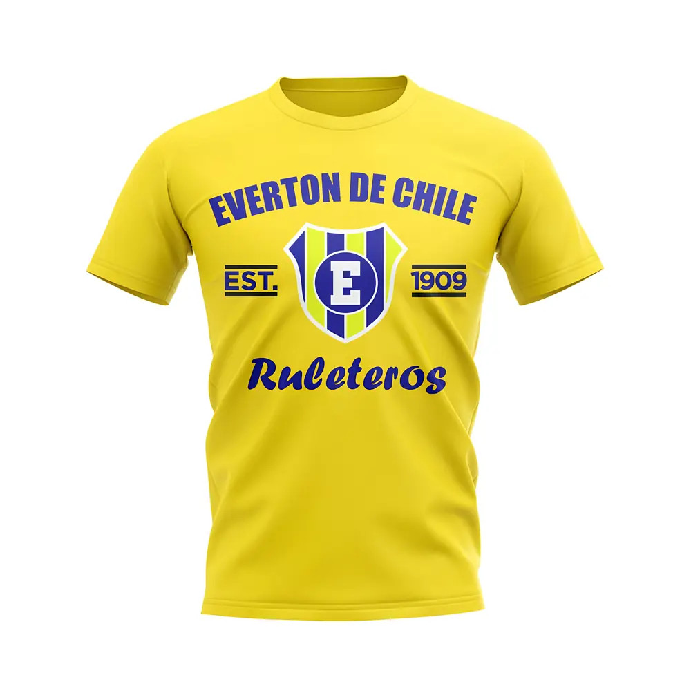 Everton De Chile Established Football T-Shirt (Yellow) Polyester Uksoccershop Men's Yellow Xxl