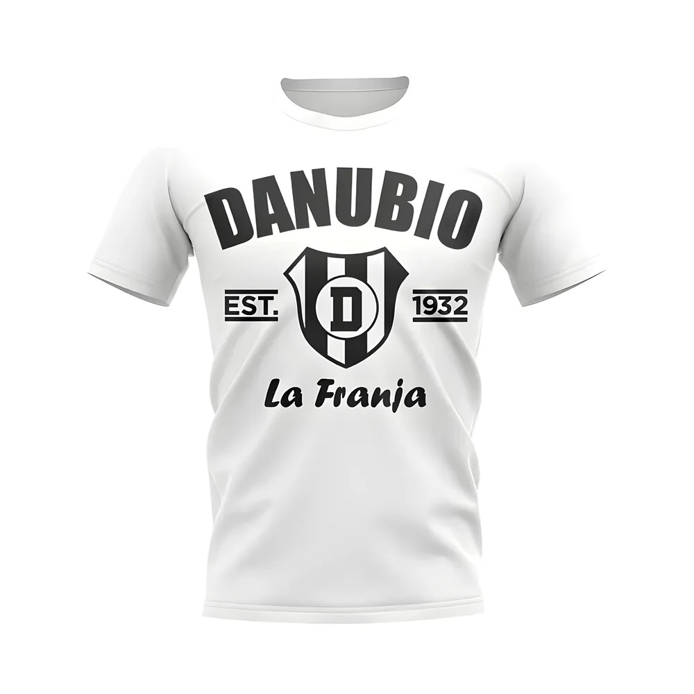 Danubio Established Football T-Shirt (White) Polyester Aston Villa Uksoccershop Men's White Xxl