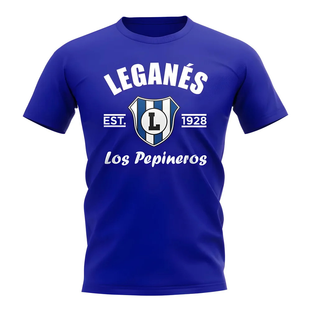 Leganes Established Football T-Shirt (Royal) Polyester Uksoccershop Men's Blue Small