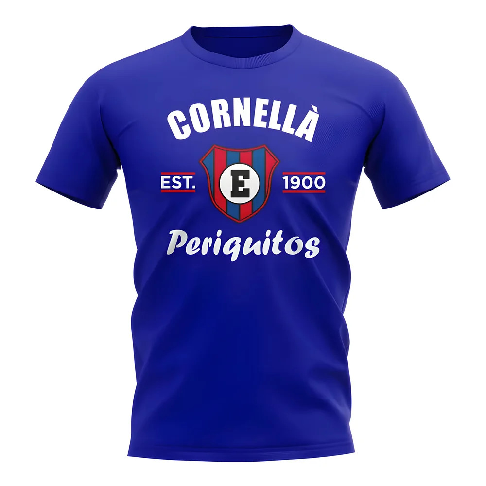 Espanyol Established Football T-Shirt (Royal) Polyester Deportivo La Coruna Uksoccershop Men's Blue Extra Large