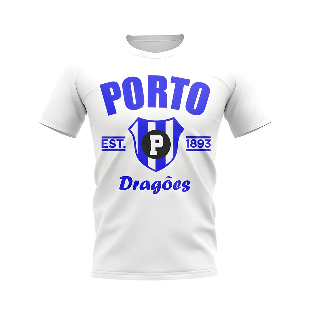 Porto Established Football T-Shirt (White) Polyester Uksoccershop Men's White Large