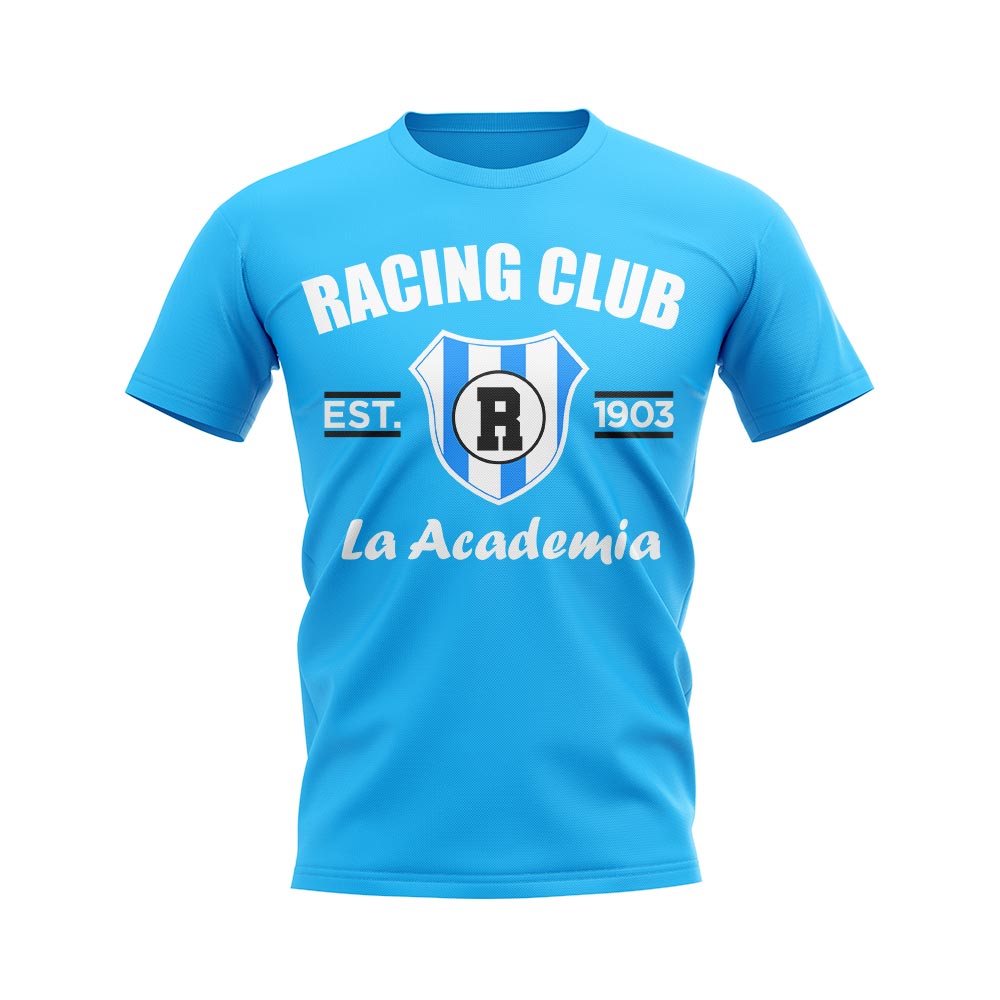 Click to view product details and reviews for Racing Club Established Football T Shirt Sky.
