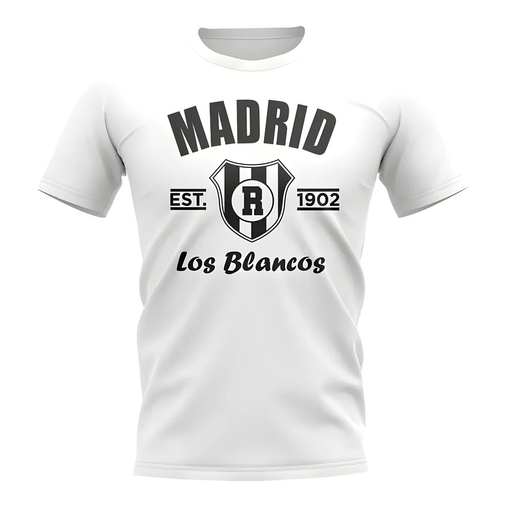 Real Madrid Established Football T-Shirt (White) Polyester Uksoccershop Men's White Medium