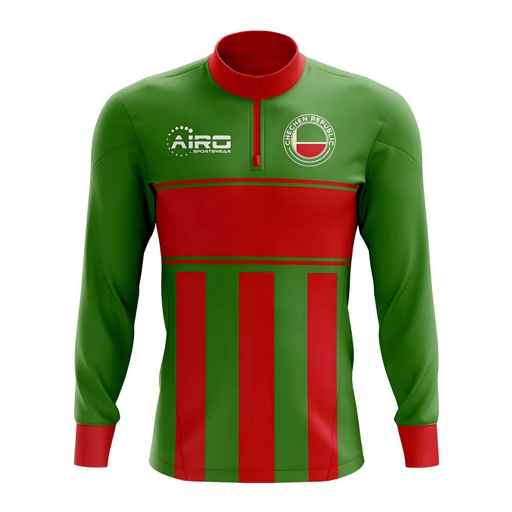 Chechen Republic Concept Football Half Zip Midlayer Top (-Red) Polyester Psg Made By: Airo Sportswear Men's Green 4XL