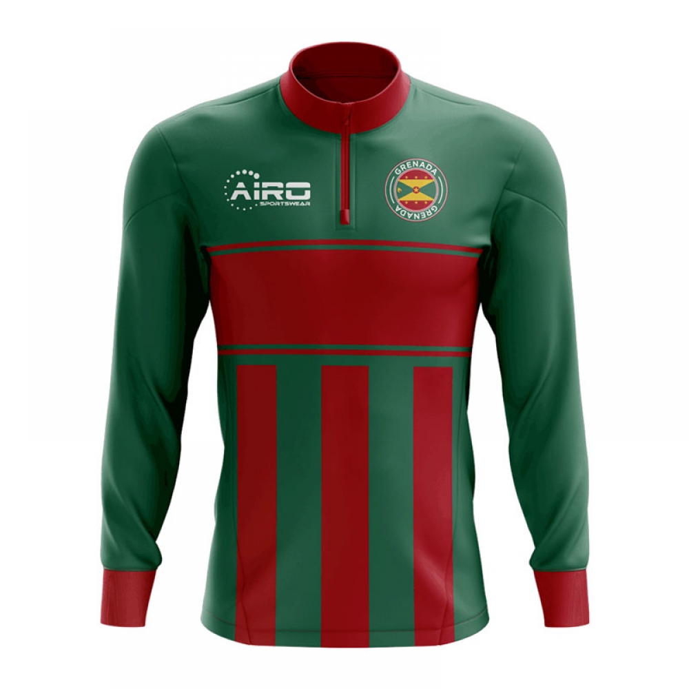 Click to view product details and reviews for Grenada Concept Football Half Zip Midlayer Top Green Red.
