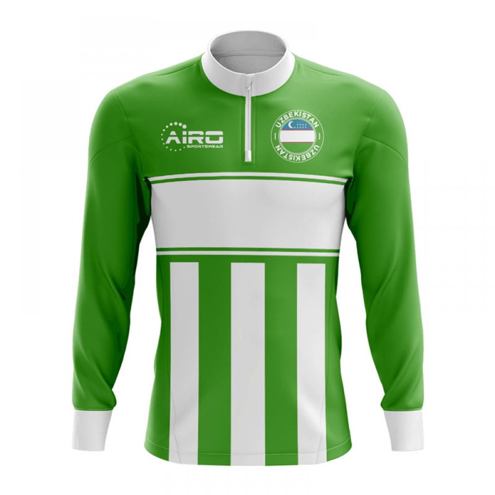 Click to view product details and reviews for Uzbekistan Concept Football Half Zip Midlayer Top Green White.