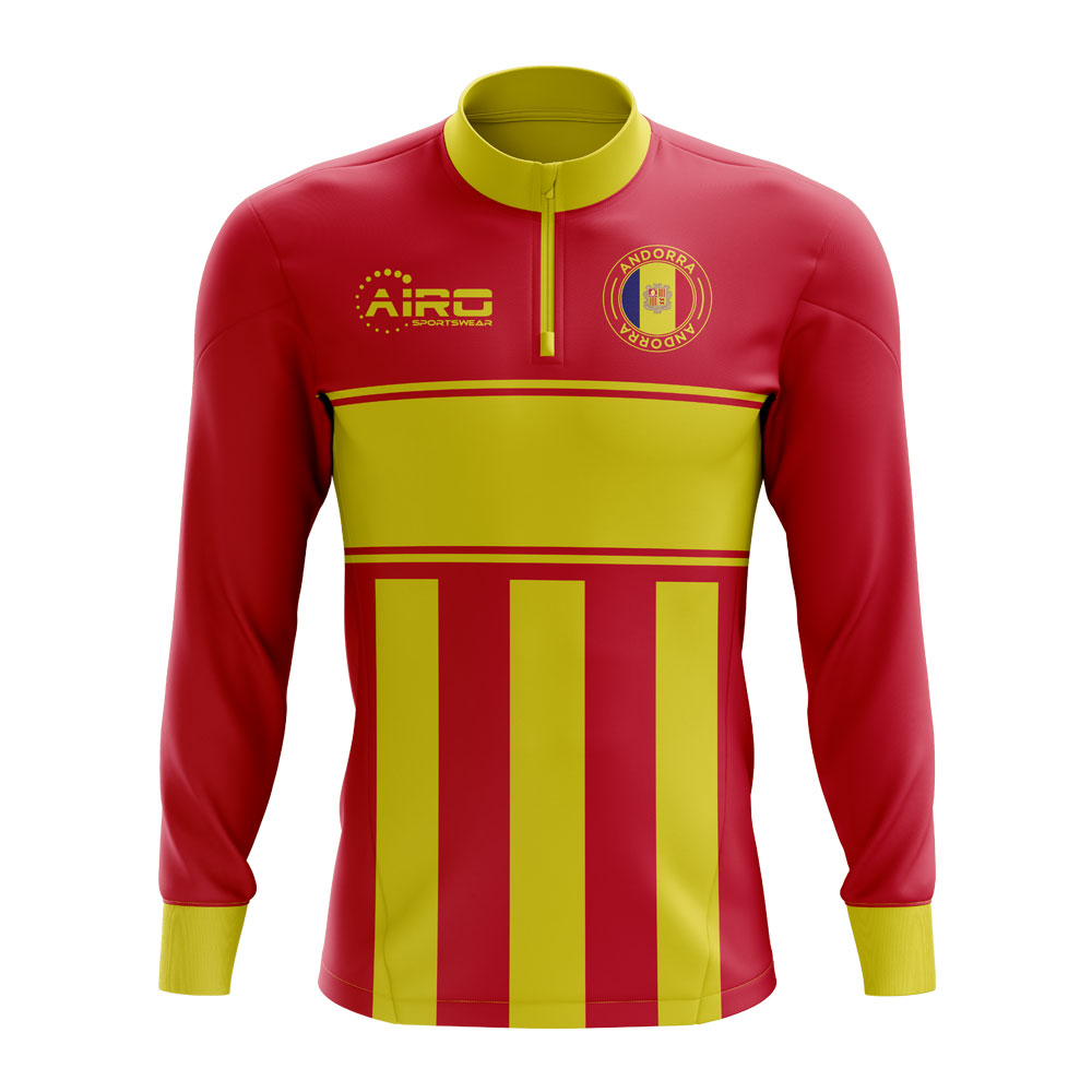 Click to view product details and reviews for Andorra Concept Football Half Zip Midlayer Top Red Yellow.