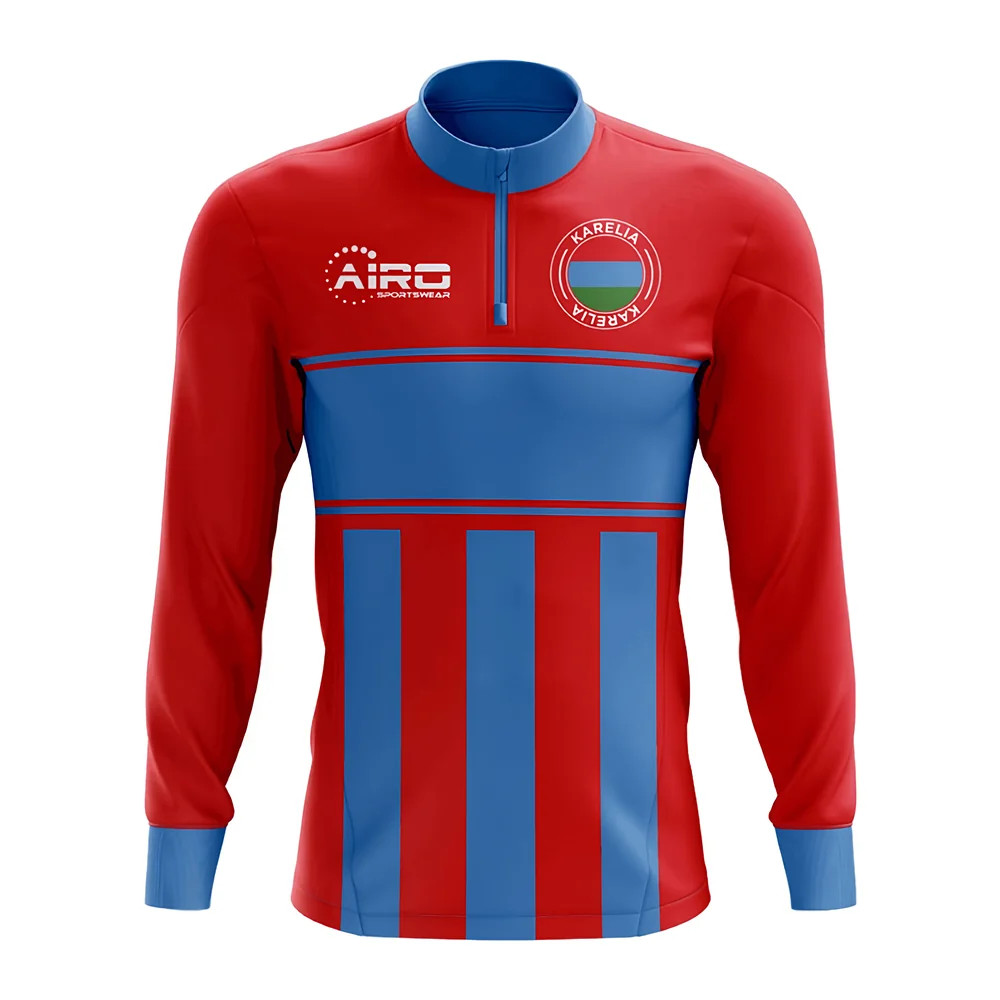 Karelia Concept Football Half Zip Midlayer Top (Red-) Polyester Psg Made By: Airo Sportswear Men's Blue 5XL