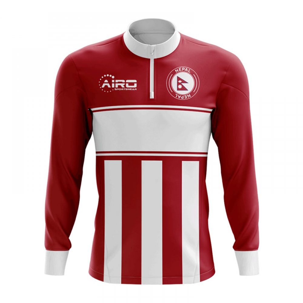 Click to view product details and reviews for Nepal Concept Football Half Zip Midlayer Top Red White.
