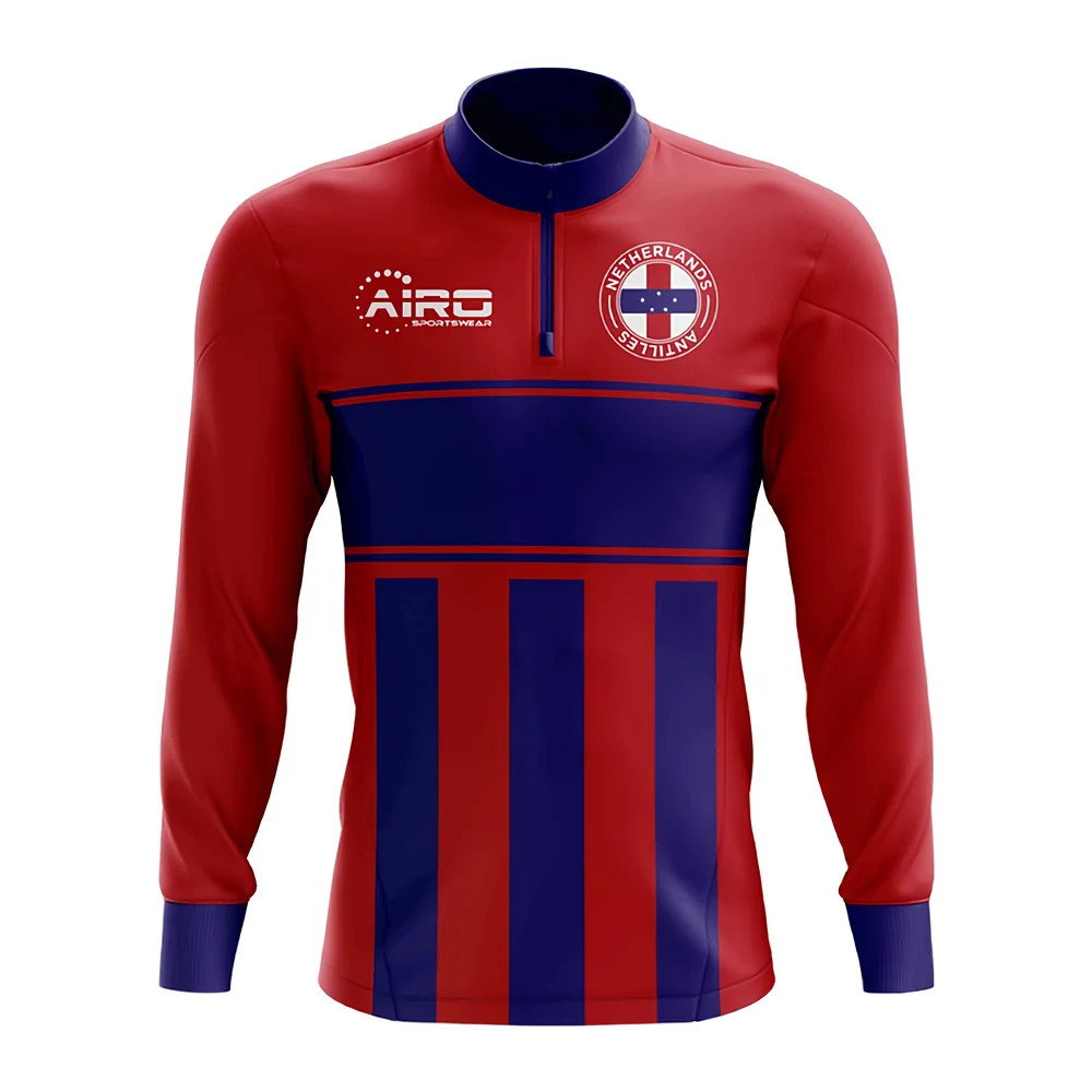 Click to view product details and reviews for Netherlands Antilles Concept Football Half Zip Midlayer Top Red Blue.