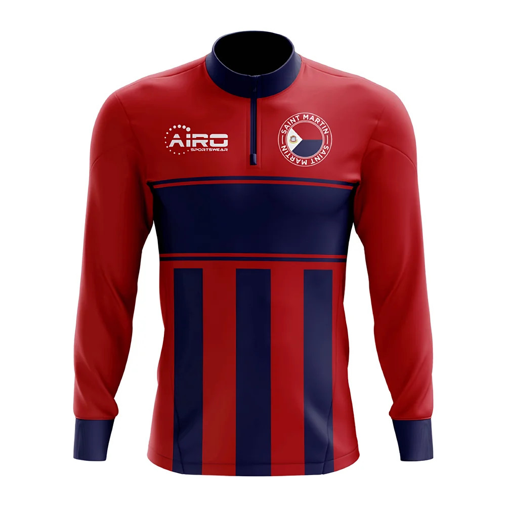 Click to view product details and reviews for Saint Martin Concept Football Half Zip Midlayer Top Red Blue.