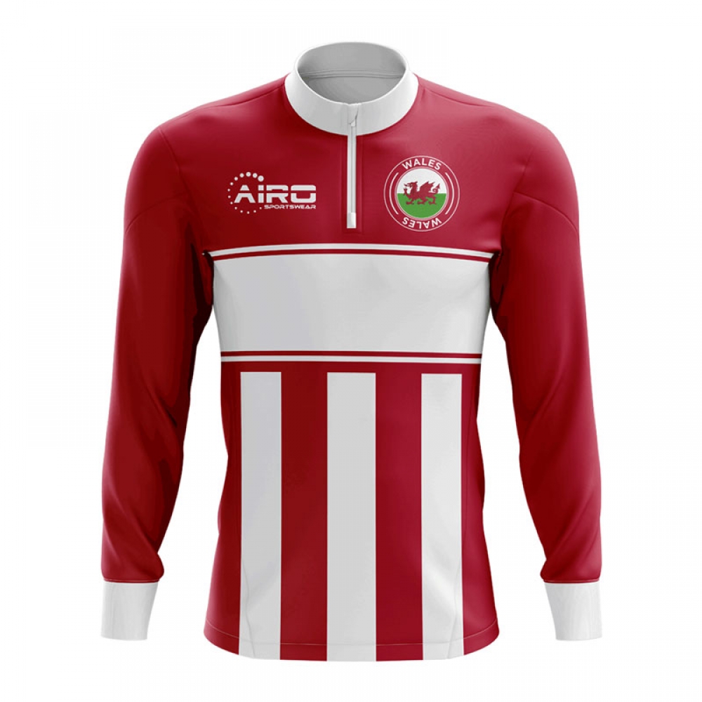 Click to view product details and reviews for Wales Concept Football Half Zip Midlayer Top Red White.