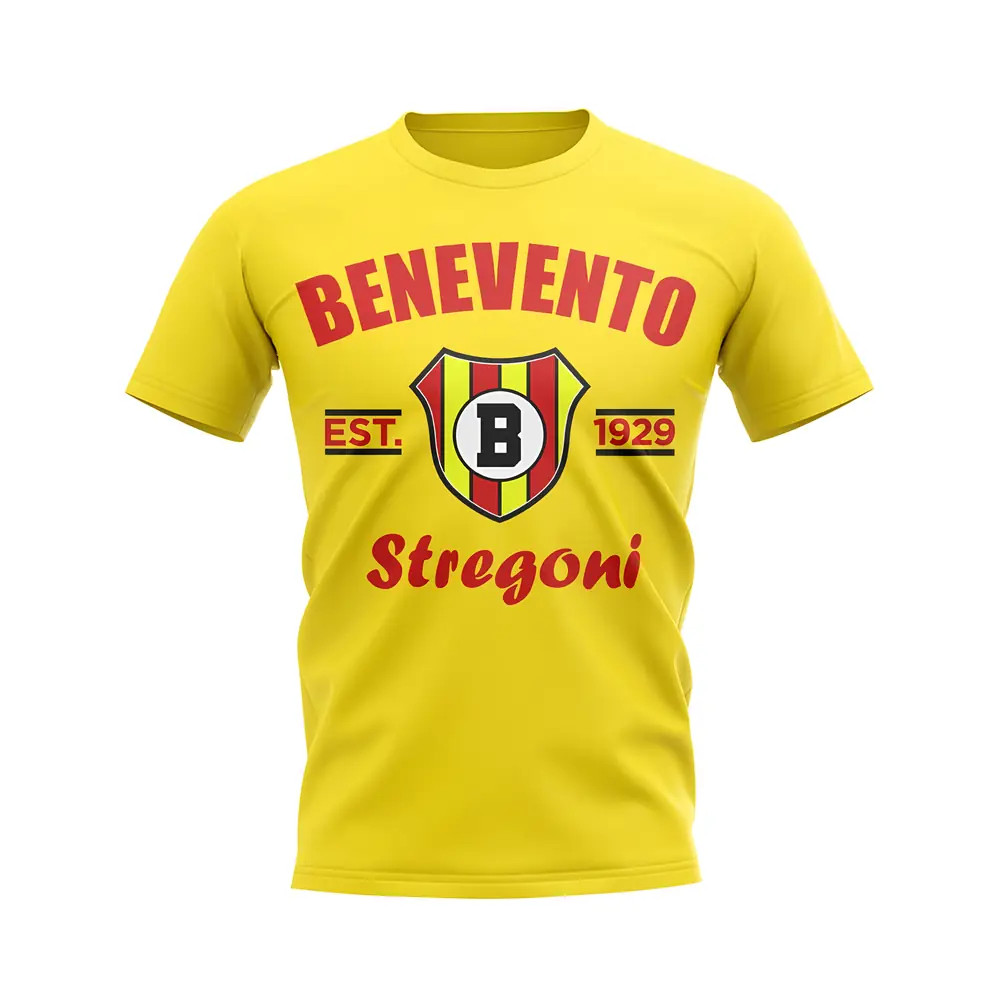 Benevento Calcio Established Football T-Shirt (Yellow) Polyester Uksoccershop Men's Yellow Medium