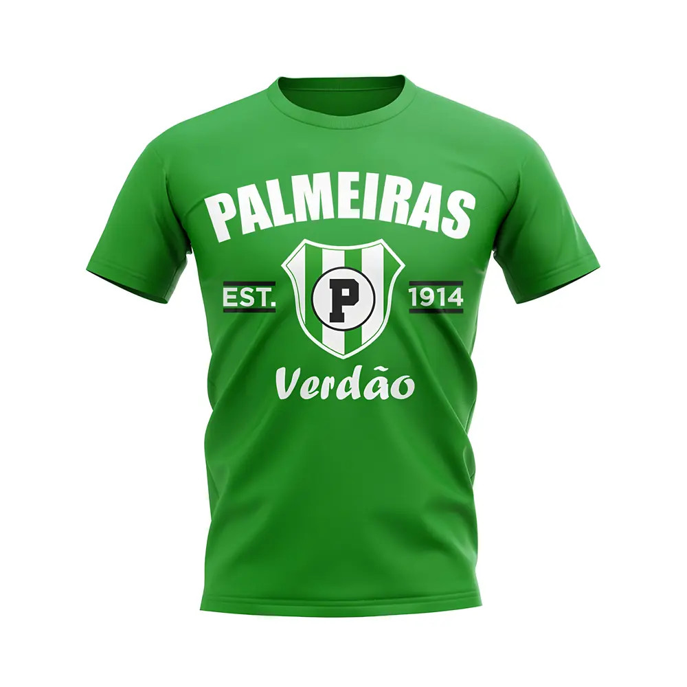 Palmeiras Established Football T-Shirt (Green) Polyester Uksoccershop Men's Green Xxl