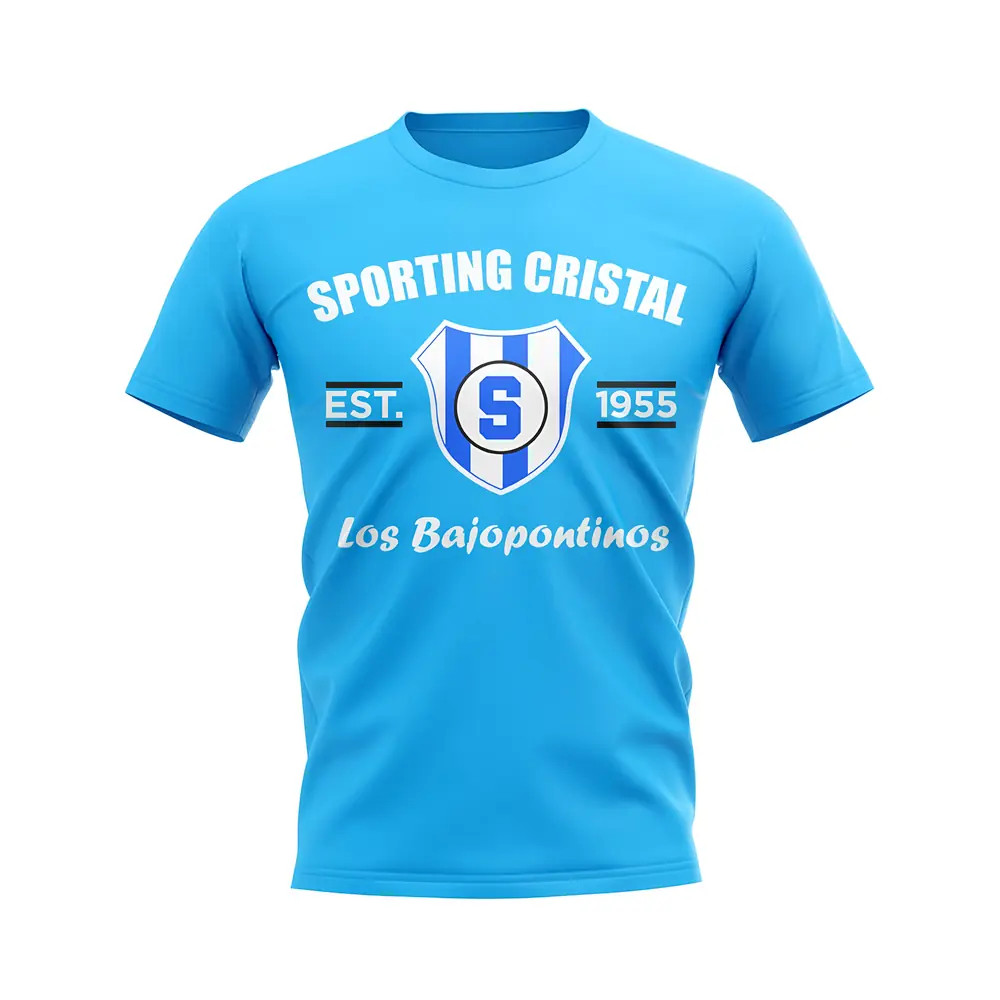 Sporting Cristal Established Football T-Shirt (Sky Blue) Polyester Aston Villa Uksoccershop Men's Sky Blue Xxl