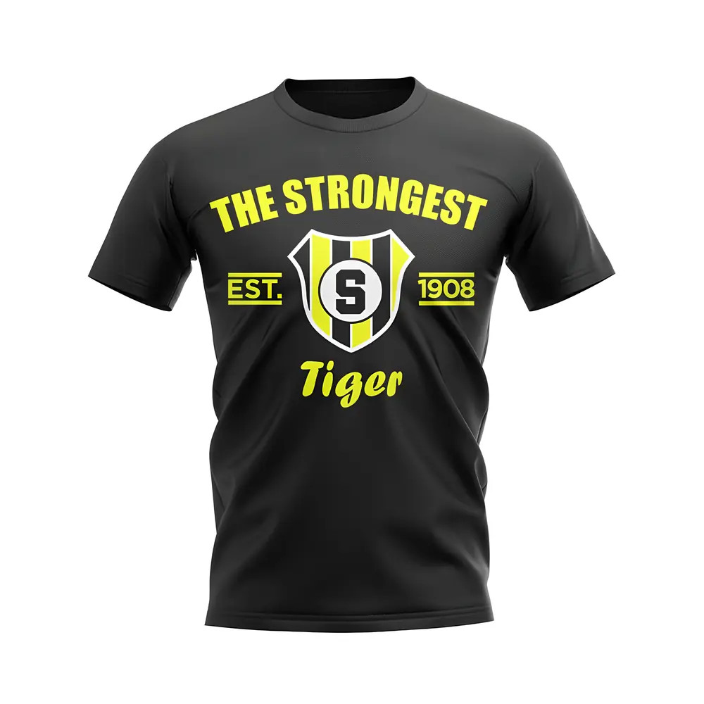 The Strongest Established Football T-Shirt (Black) Polyester Aston Villa Uksoccershop Men's Black Extra Small