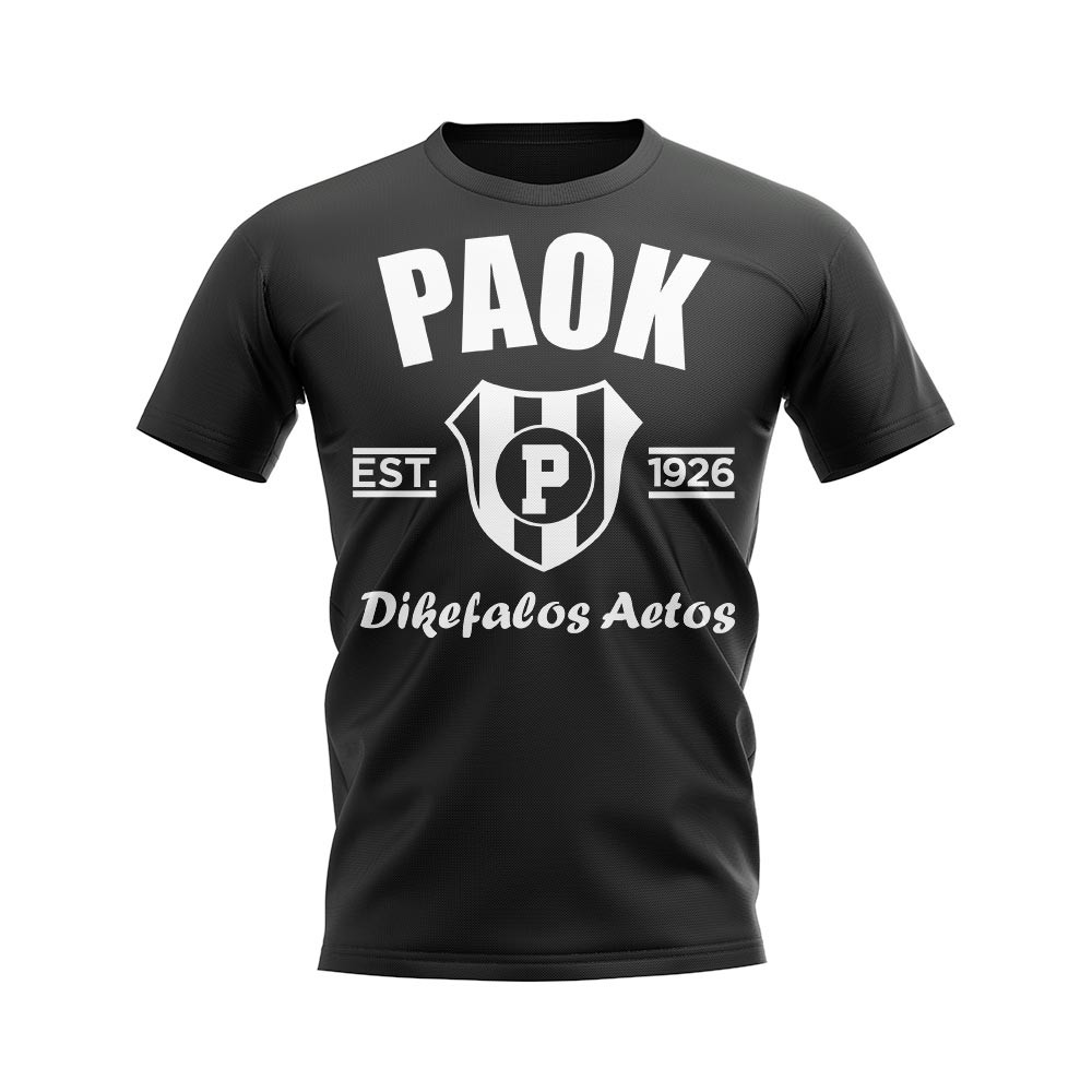 Click to view product details and reviews for Paok Salonika Established Football T Shirt Black.