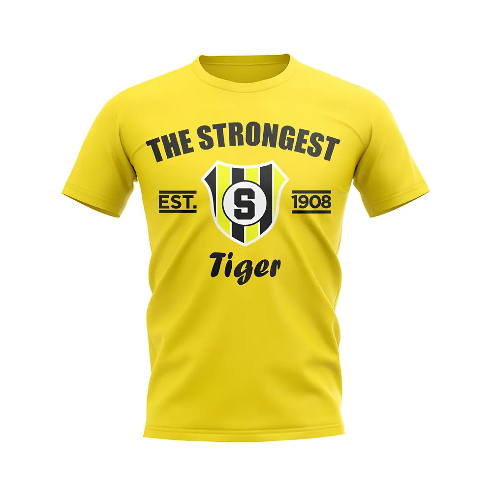 The Strongest Established Football T-Shirt (Yellow) Polyester Aston Villa Uksoccershop Men's Yellow Medium