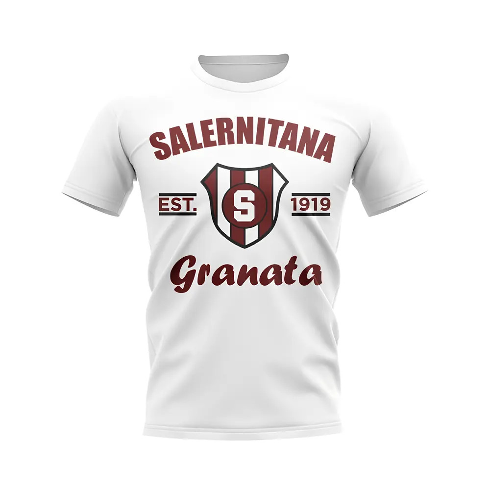Salernitana Established Football T-Shirt (White) Polyester Uksoccershop Men's White Medium