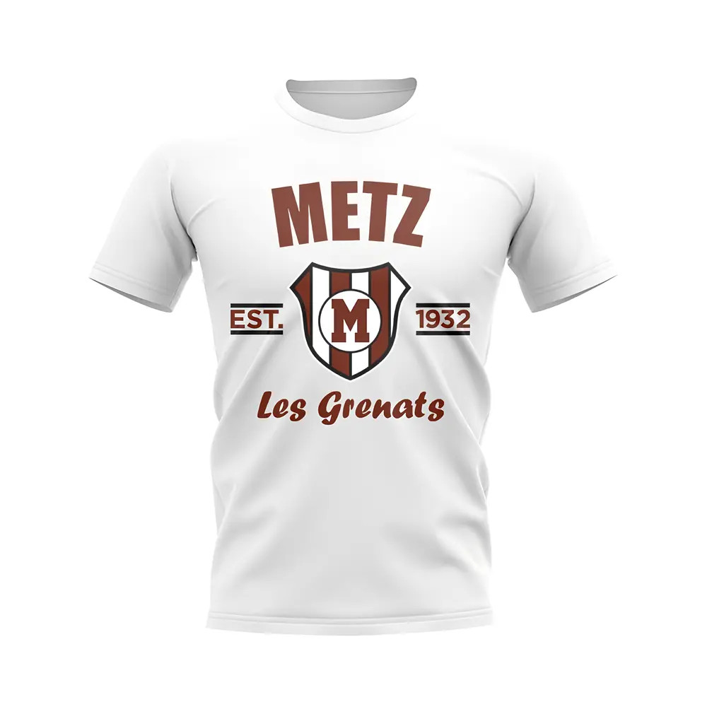 Metz Established Football T-Shirt (White) Polyester Uksoccershop Men's White Extra Large
