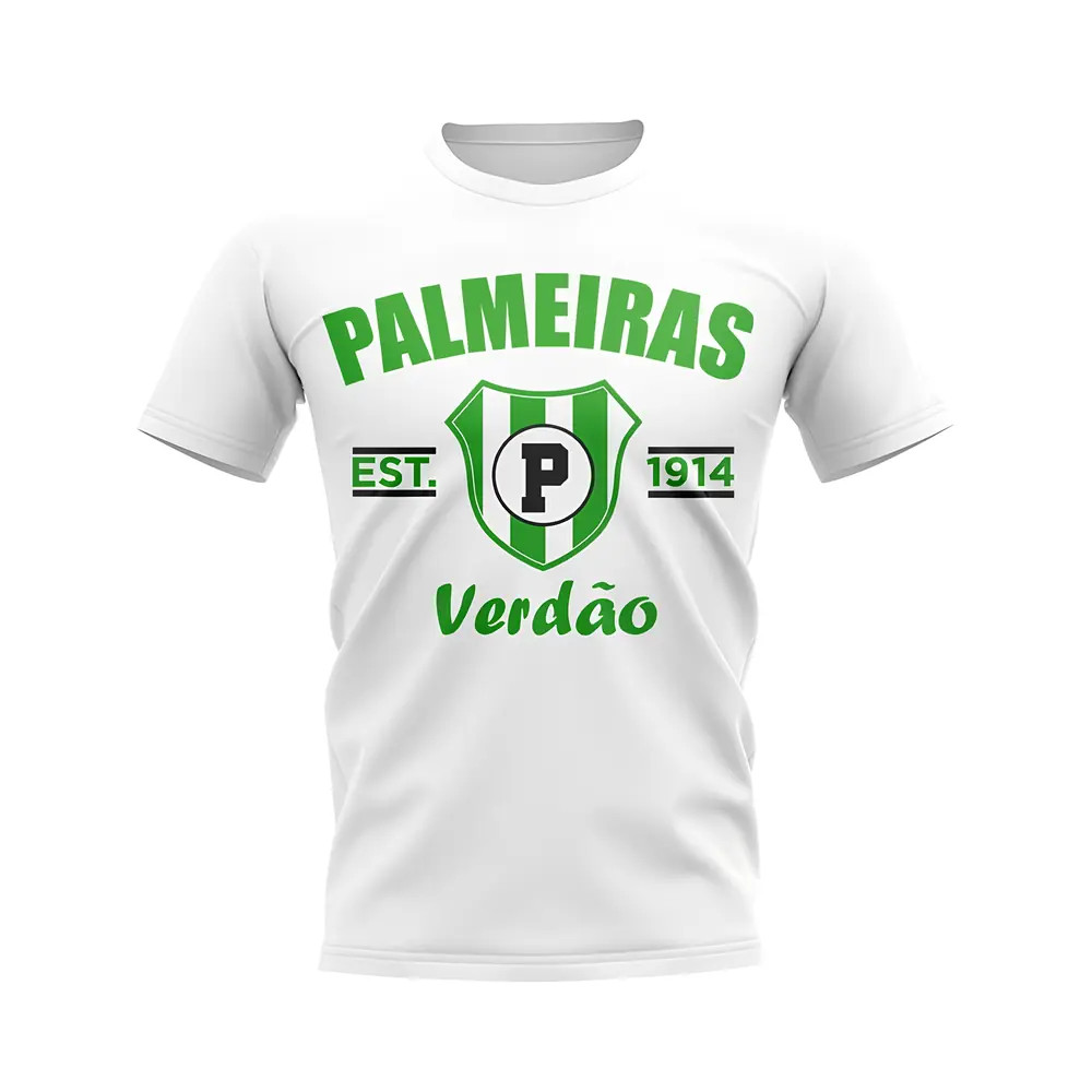 Palmeiras Established Football T-Shirt (White) Polyester Uksoccershop Men's White Xxl