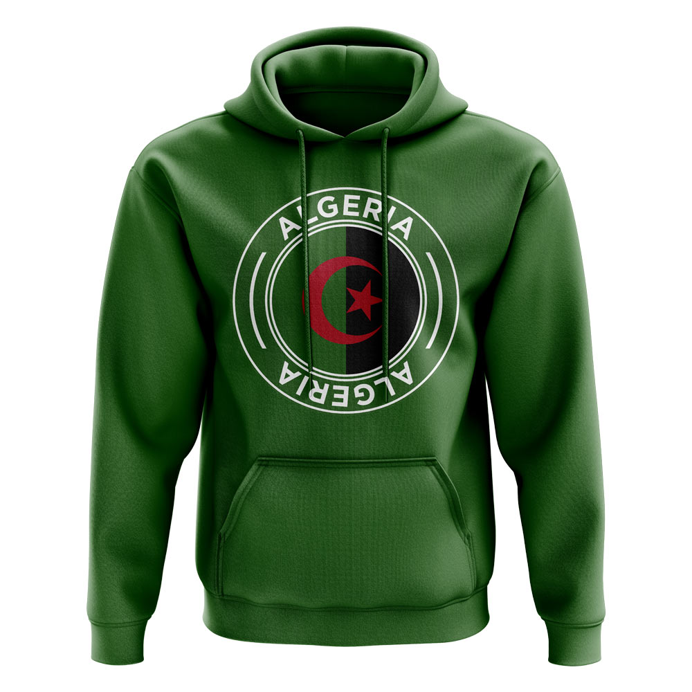 Click to view product details and reviews for Algeria Football Badge Hoodie Green.