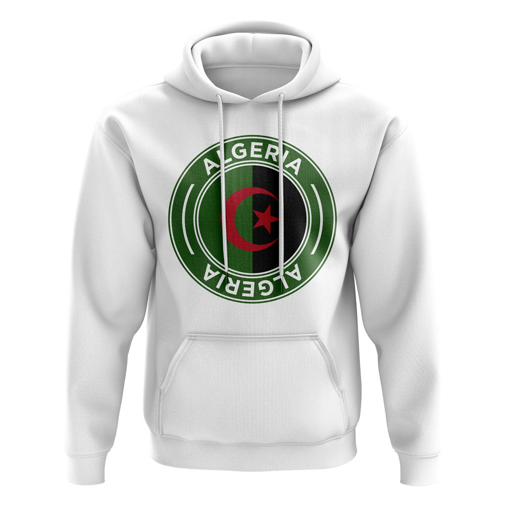 Click to view product details and reviews for Algeria Football Badge Hoodie White.