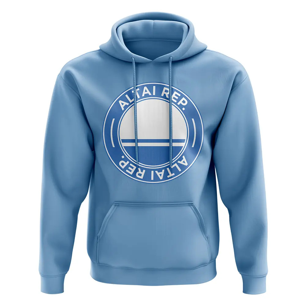 Altai Republic Football Badge Hoodie (Sky) Polyester Newcastle Uksoccershop Men's Sky Xxl