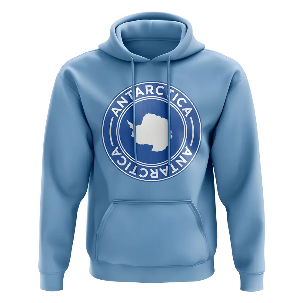 Antarctica Football Badge Hoodie (Sky) Polyester Newcastle Uksoccershop Men's Sky Extra Large