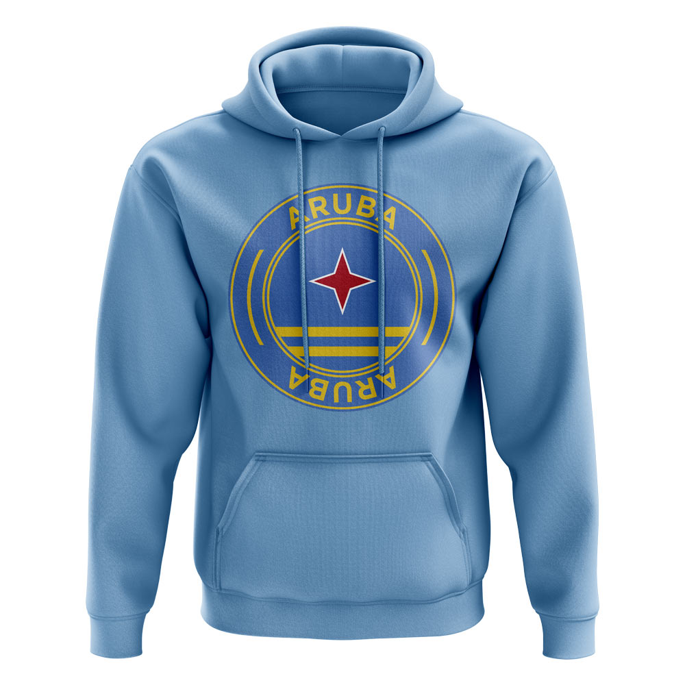 Click to view product details and reviews for Aruba Football Badge Hoodie Sky.