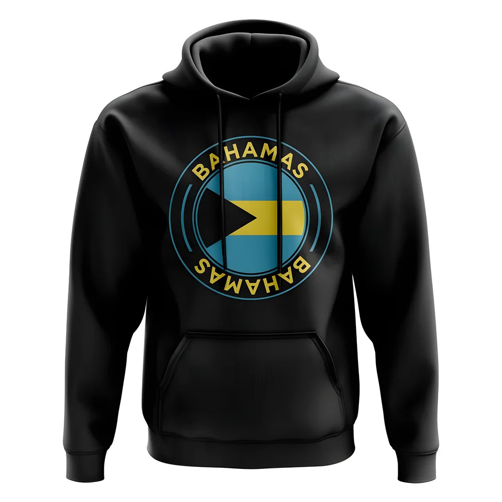 Bahamas Football Badge Hoodie (Black) Polyester Uksoccershop Men's Black Extra Large