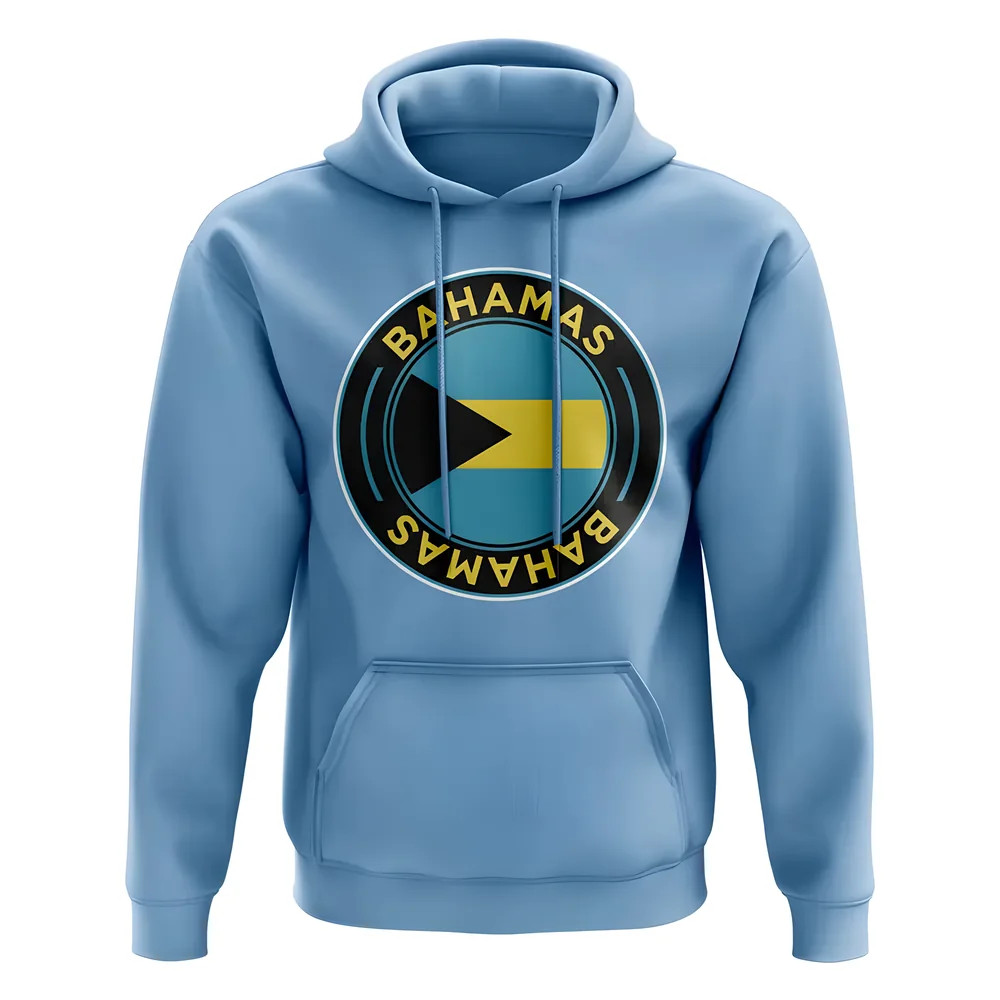 Bahamas Football Badge Hoodie (Sky) Polyester Uksoccershop Men's Sky Extra Large