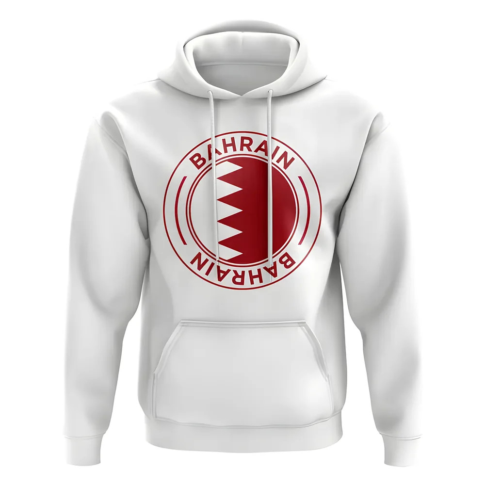 Bahrain Football Badge Hoodie (White) Polyester Uksoccershop Men's White Medium