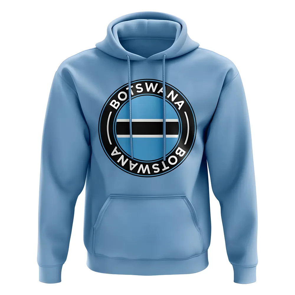 Botswana Football Badge Hoodie (Sky) Polyester Uksoccershop Men's Sky Blue Extra Small