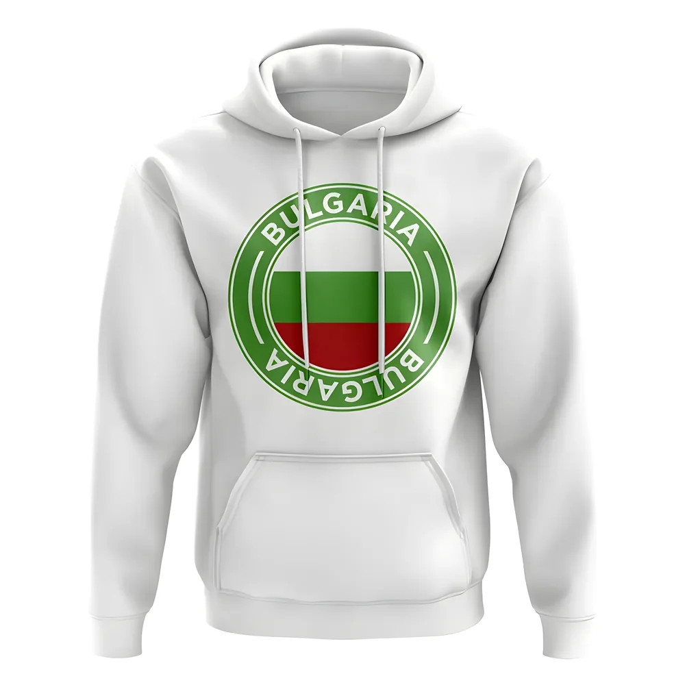 Bulgaria Football Badge Hoodie (White) Polyester Uksoccershop Men's White Medium