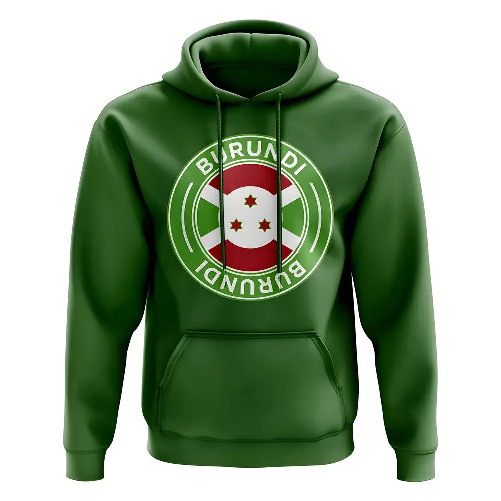 Burundi Football Badge Hoodie (Green) Polyester Uksoccershop Men's Green Medium